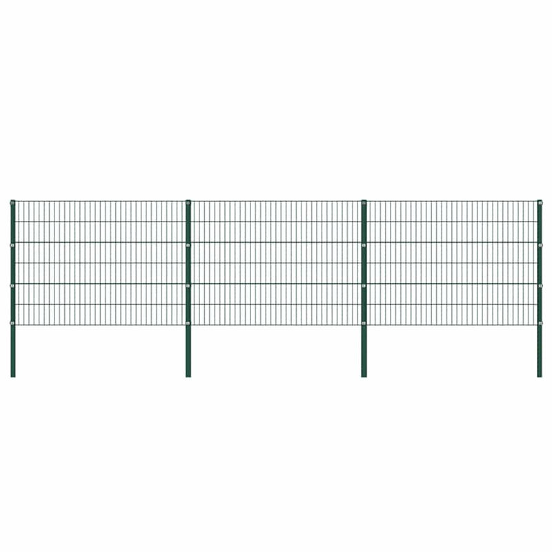 vidaXL zöld vas kerítéspanel oszlopokkal 522 x 120 cm