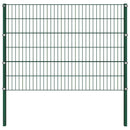 vidaXL zöld vas kerítéspanel oszlopokkal 694,5 x 120 cm