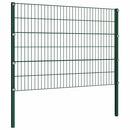 vidaXL zöld vas kerítéspanel oszlopokkal 694,5 x 120 cm