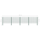 vidaXL zöld vas kerítéspanel oszlopokkal 694,5 x 120 cm