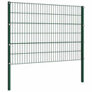 vidaXL zöld vas kerítéspanel oszlopokkal 1212 x 120 cm