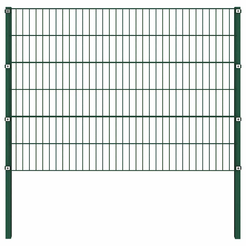 vidaXL zöld vas kerítéspanel oszlopokkal 1557,5 x 120 cm