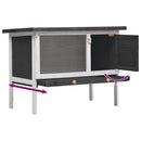 vidaXL egyszintes szürke fa kültéri nyúlketrec