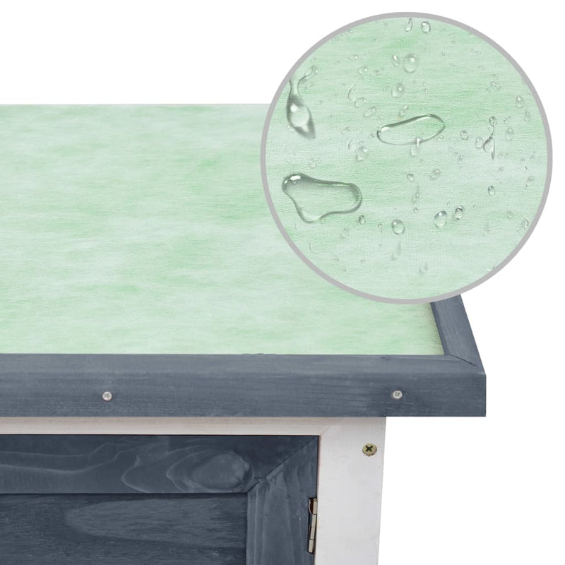 vidaXL egyszintes szürke fa kültéri nyúlketrec