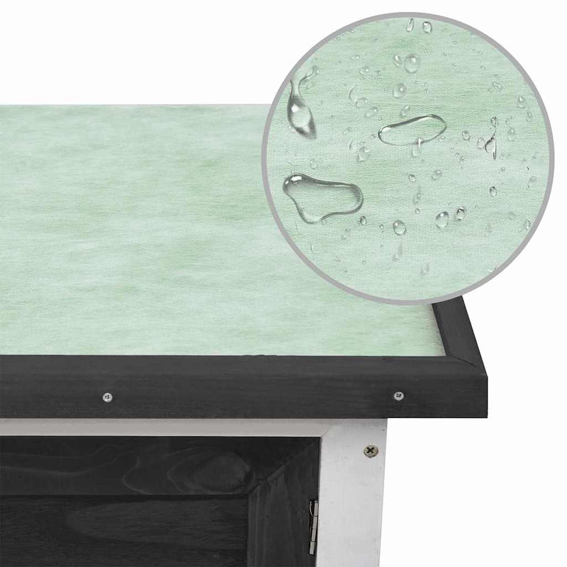 vidaXL egyszintes szürke fa kültéri nyúlketrec