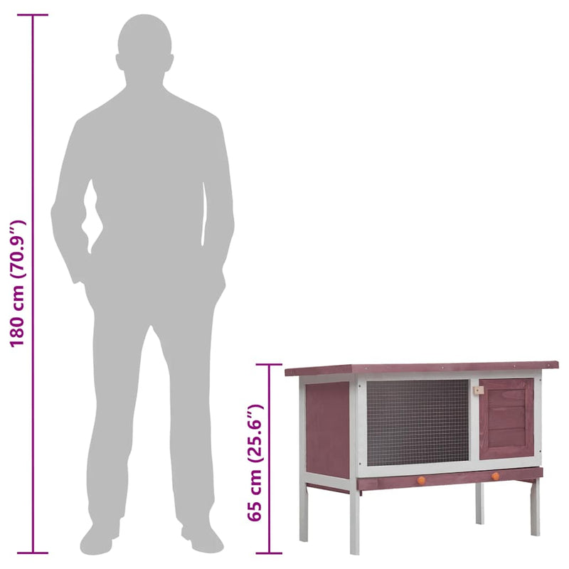 vidaXL egyszintes barna fa kültéri nyúlketrec