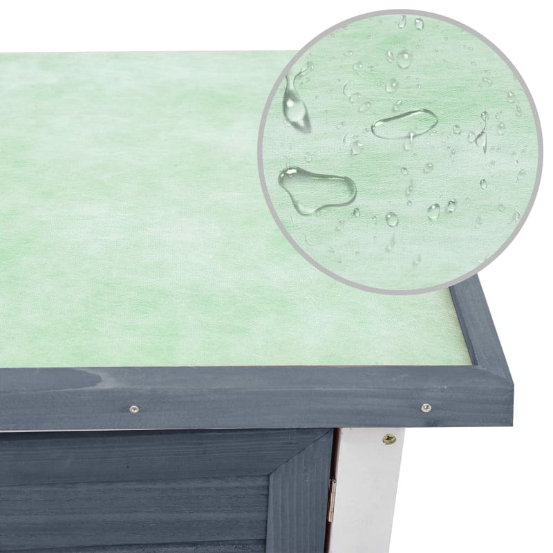 vidaXL egyajtós szürke fa kültéri nyúlketrec