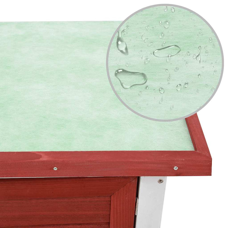 vidaXL egyajtós piros fa kültéri nyúlketrec