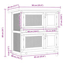 vidaXL négyajtós piros fa kültéri nyúlketrec