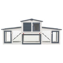 vidaXL szürke és fehér fa kültéri nyúlketrec 201 x 45 x 85 cm