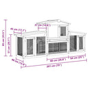 vidaXL szürke és fehér fa kültéri nyúlketrec 201 x 45 x 85 cm