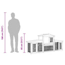 vidaXL szürke és fehér fa kültéri nyúlketrec 201 x 45 x 85 cm