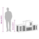 vidaXL barna és fehér fa kültéri nyúlketrec 201 x 45 x 85 cm