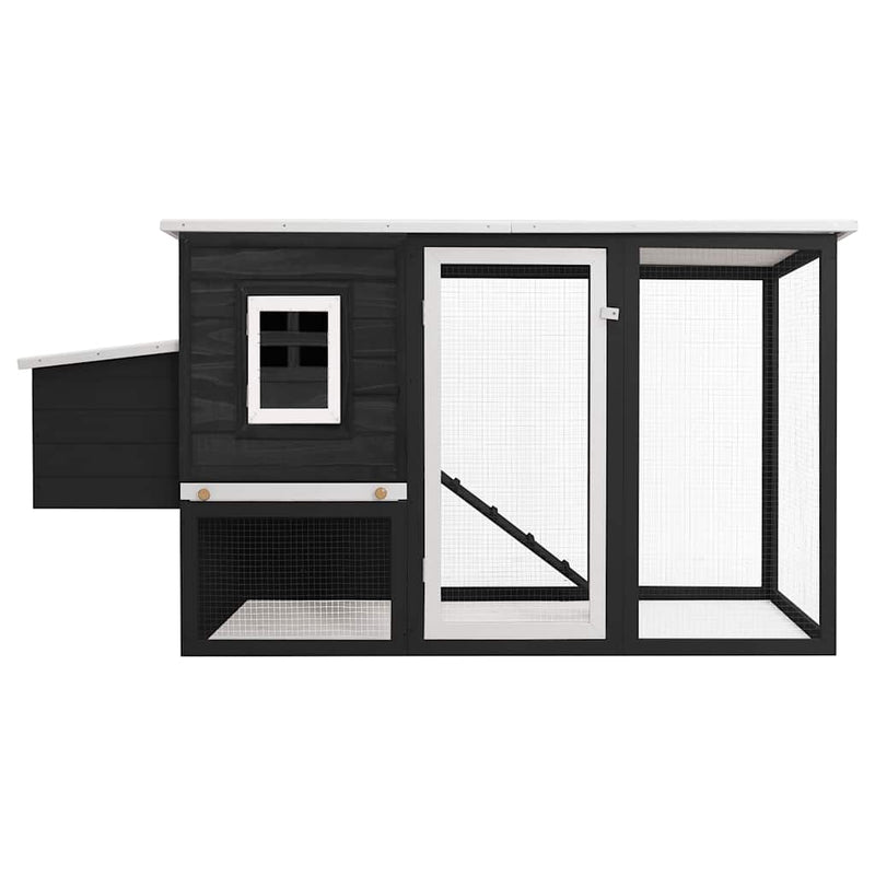 vidaXL szürke kültéri fa tyúkól 1 tojástartó ketreccel