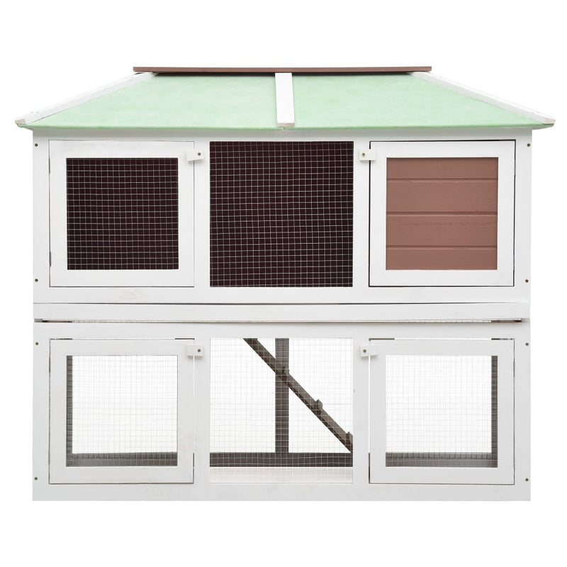 vidaXL barna kétszintes fa nyúlketrec