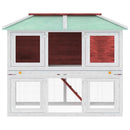 vidaXL piros kétszintes fa nyúlketrec