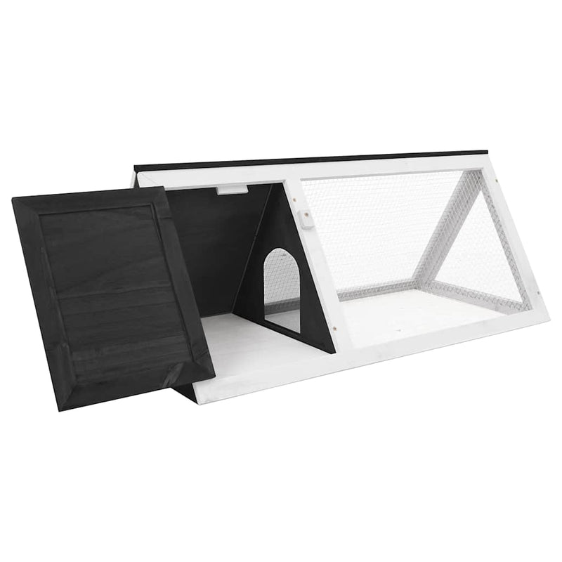 vidaXL szürke fa nyúlketrec/állatketrec