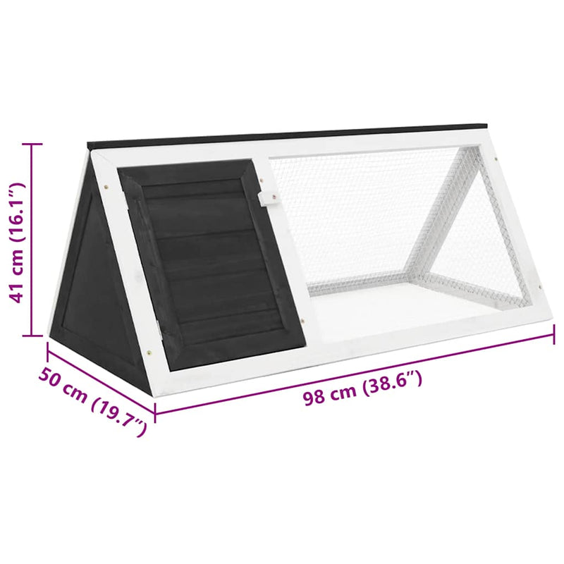 vidaXL szürke fa nyúlketrec/állatketrec