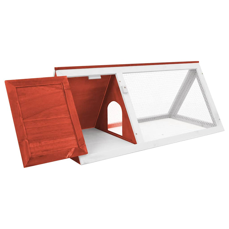 vidaXL piros fa nyúlketrec/állatketrec