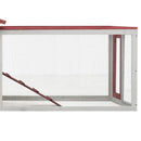 vidaXL piros tömör fenyő- és jegenyefa nyúlketrec 310x70x87  cm