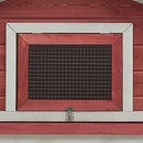 vidaXL piros tömör fenyő- és jegenyefa nyúlketrec 310x70x87  cm