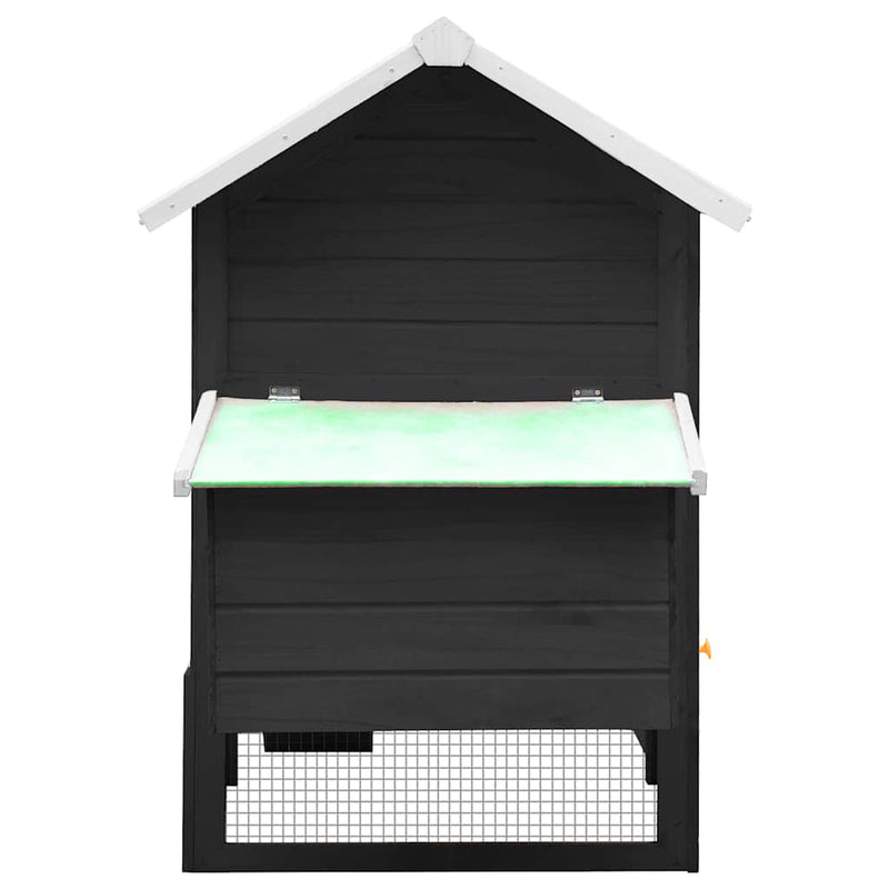 vidaXL szürke tömör fenyő- és jegenyefa tyúkól 170 x 81 x 110 cm