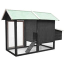 vidaXL szürke tömör fenyő- és jegenyefa tyúkól 170 x 81 x 110 cm