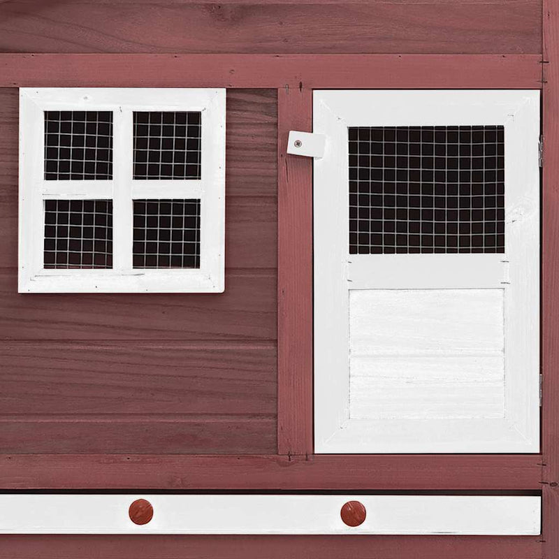 vidaXL mokkaszínű és fehér tömör fenyőfa tyúkól tojóládával