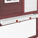 vidaXL mokkaszínű és fehér tömör fenyőfa tyúkól tojóládával