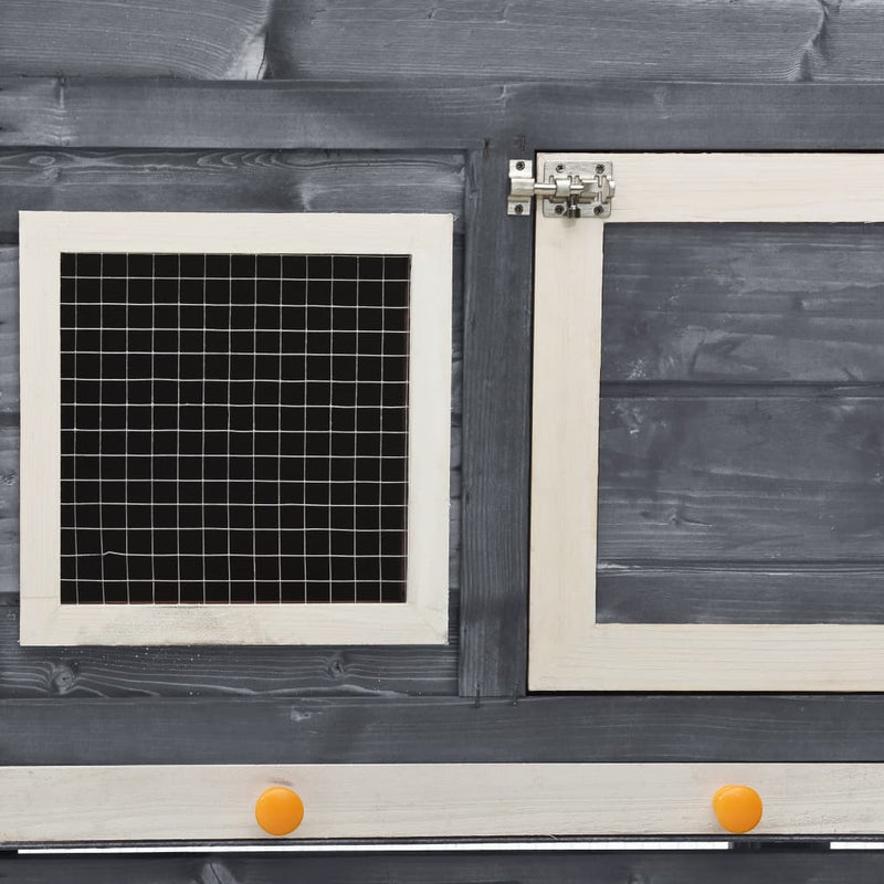 vidaXL szürke és fehér tömör fenyő nyúlketrec 140 x 63 x 120 cm