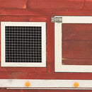 vidaXL piros és fehér tömör fenyő nyúlketrec 140 x 63 x 120 cm