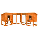 vidaXL barna tömör fenyő kültéri nyúlketrec kifutóval