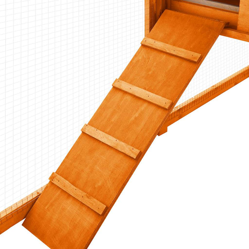 vidaXL barna tömör fenyő kültéri nyúlketrec kifutóval