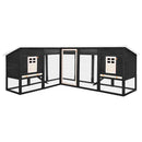 vidaXL szürke és fehér tömör fenyő kültéri nyúlketrec kifutóval