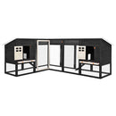 vidaXL szürke és fehér tömör fenyő kültéri nyúlketrec kifutóval