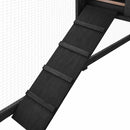 vidaXL szürke és fehér tömör fenyő kültéri nyúlketrec kifutóval