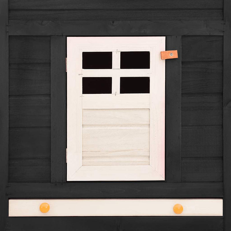 vidaXL szürke és fehér tömör fenyő kültéri nyúlketrec kifutóval