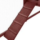 vidaXL mokkaszínű és fehér tömör fenyő kültéri nyúlketrec kifutóval