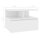 vidaXL 2 db fehér szerelt fa lebegő éjjeliszekrény 40 x 31 x 27 cm