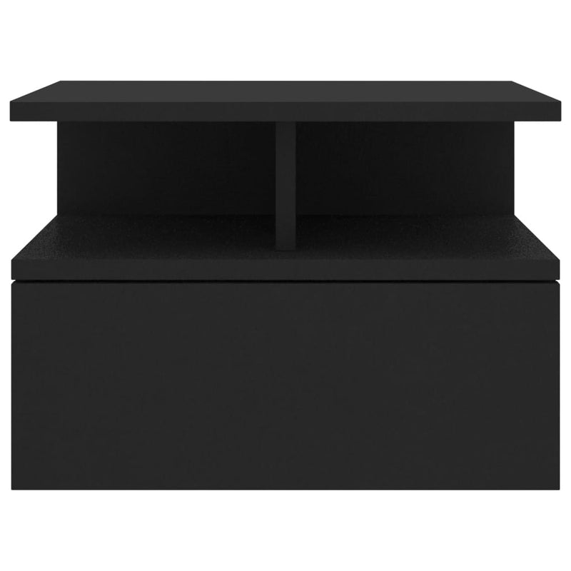 vidaXL fekete szerelt fa lebegő éjjeliszekrény 40 x 31 x 27 cm