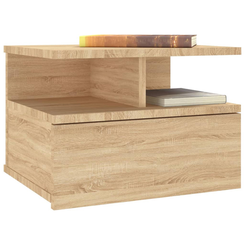 vidaXL 2 db sonoma tölgy szerelt fa lebegő éjjeliszekrény 40x31x27 cm