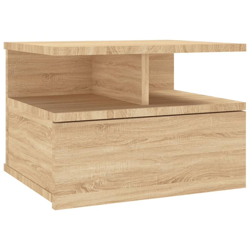 vidaXL 2 db sonoma tölgy szerelt fa lebegő éjjeliszekrény 40x31x27 cm