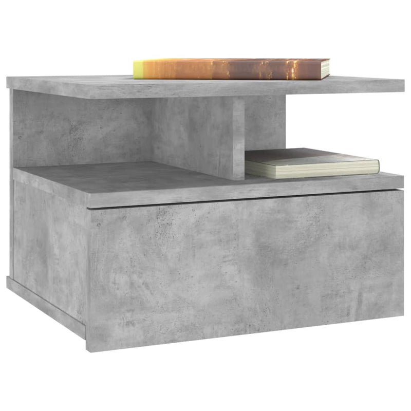 vidaXL betonszürke szerelt fa lebegő éjjeliszekrény 40 x 31 x 27 cm