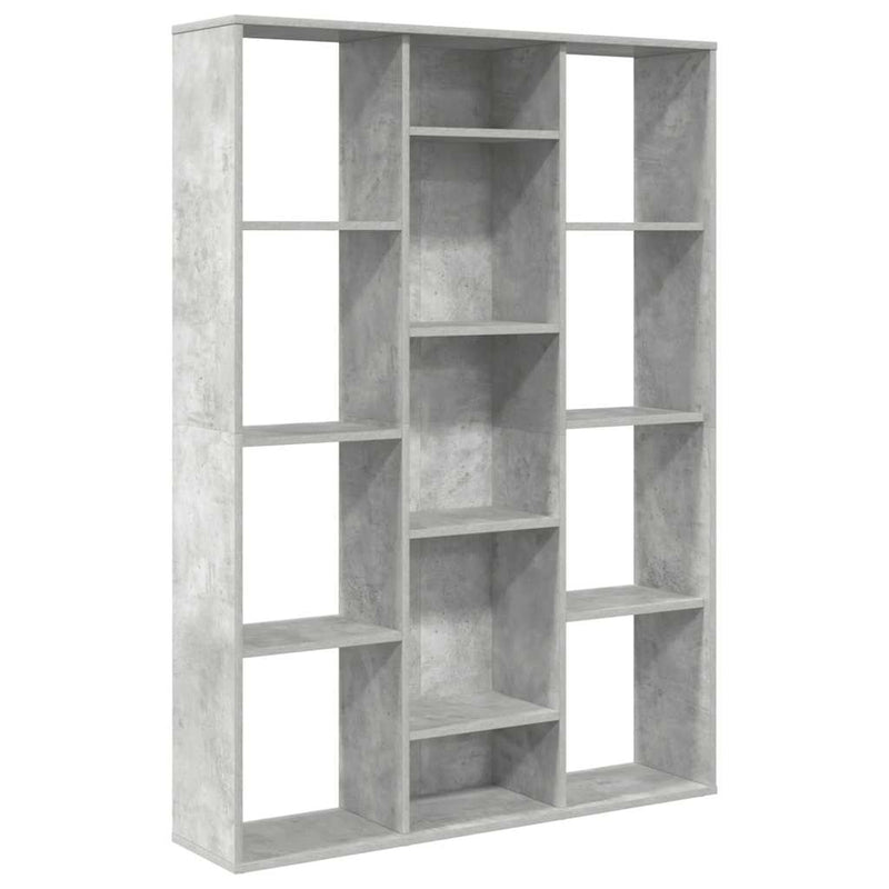 vidaXL betonszürke térelválasztó/könyvszekrény 100 x 24 x 140 cm