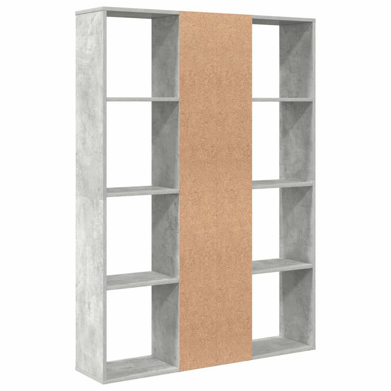 vidaXL betonszürke térelválasztó/könyvszekrény 100 x 24 x 140 cm