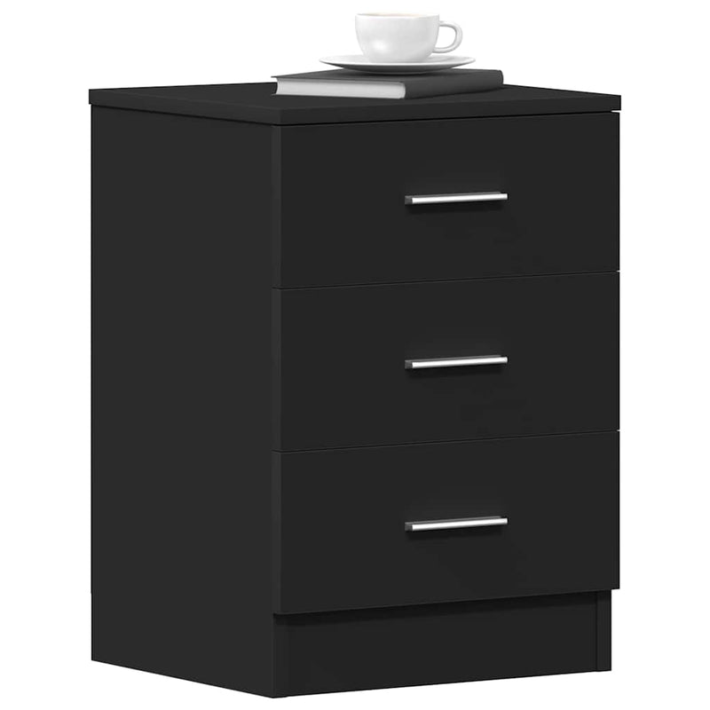 vidaXL fekete forgácslap éjjeliszekrény 38 x 35 x 56 cm