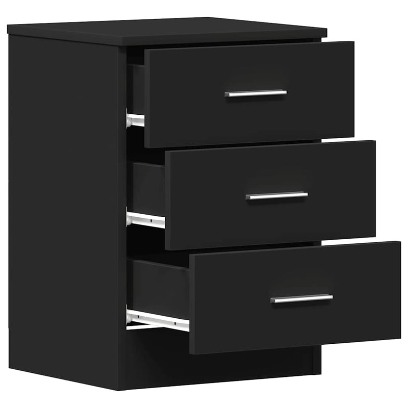 vidaXL fekete forgácslap éjjeliszekrény 38 x 35 x 56 cm