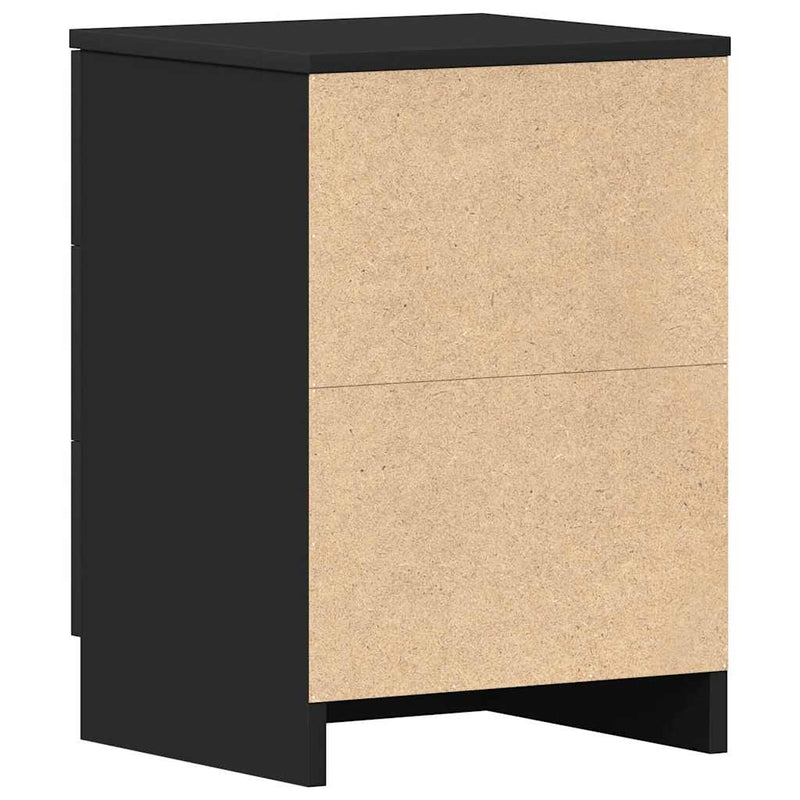 vidaXL fekete forgácslap éjjeliszekrény 38 x 35 x 56 cm