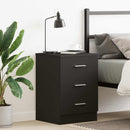 vidaXL fekete forgácslap éjjeliszekrény 38 x 35 x 56 cm