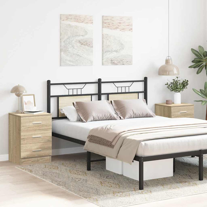vidaXL 2 db sonoma tölgy szerelt fa éjjeliszekrény 38 x 35 x 56 cm